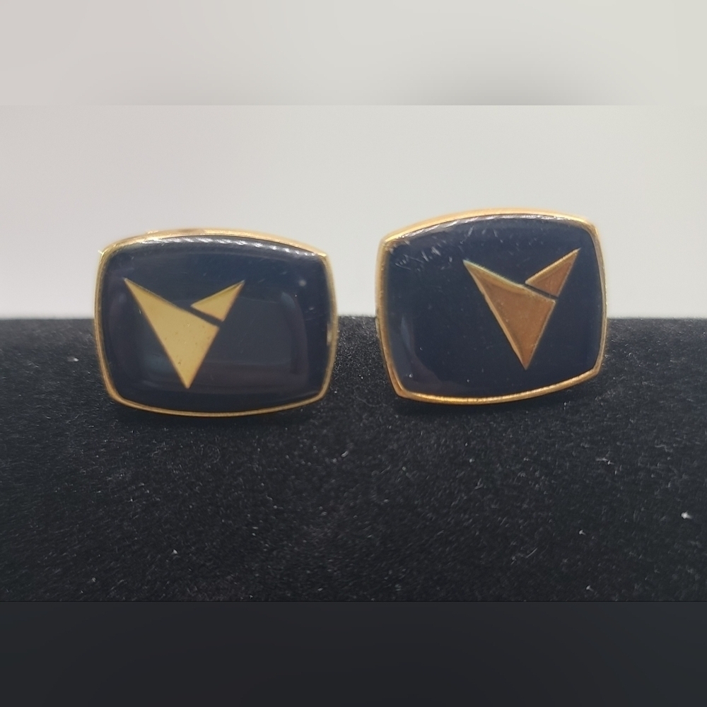 Vintage Black & Gold Cufflinks